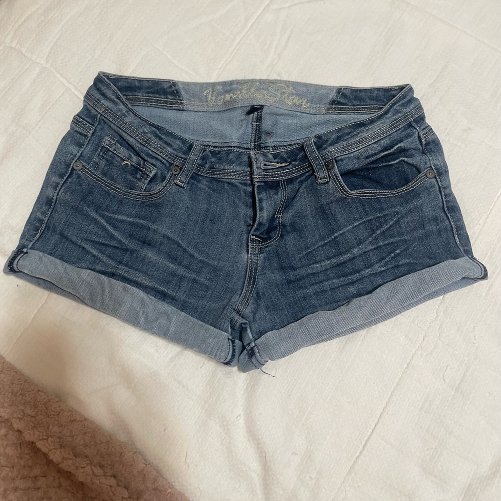 Denim short shorts